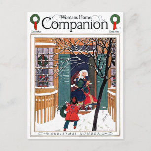 HET VINTAGE "AANTAL VAN KERSTMIS" BIJ HET HUIS VAN FEESTDAGENKAART