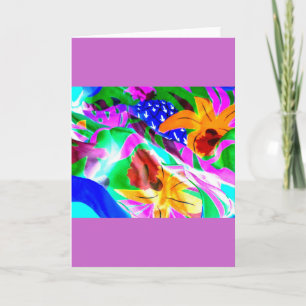 Het vintage Abstracte BloemenOntwerp van de Foto Kaart