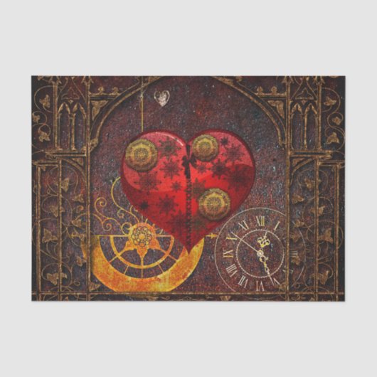 Het vintage Behang van Harten Steampunk Tissuepapier (Voorkant)