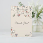 Het vintage Bloemen Scherpen dankt u Bedankkaart (Staand voorkant)