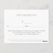 Het vintage BloemenBriefkaart van het Certificaat Briefkaart (Achterkant)