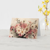 Het vintage Boeket van de Kosmos Kaart (Gele Bloem)