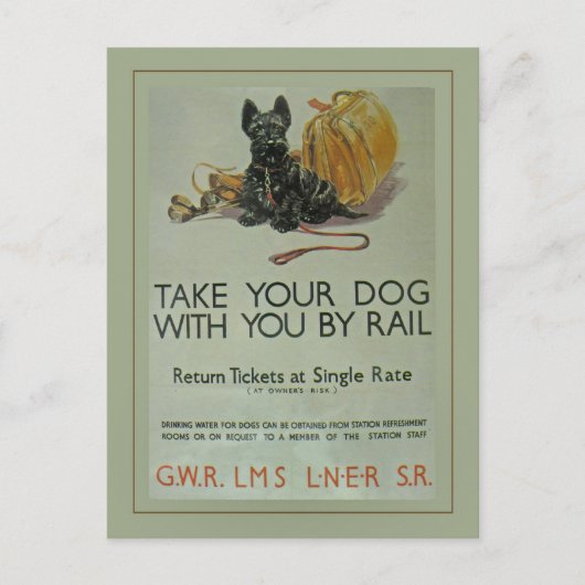 Het vintage Briefkaart van British Rail Scottie (Voorkant)