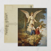 Het vintage Briefkaart van de Beschermengel (Voorkant / Achterkant)