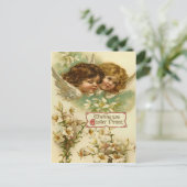 Het vintage Briefkaart van de Engel van Pasen (Staand voorkant)