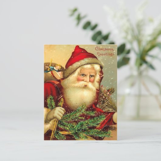 Het vintage Briefkaart van de Kerstman (Staand voorkant)