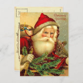 Het vintage Briefkaart van de Kerstman (Voorkant / Achterkant)