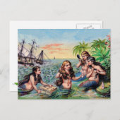Het vintage Briefkaart van de Meermin (Voorkant / Achterkant)