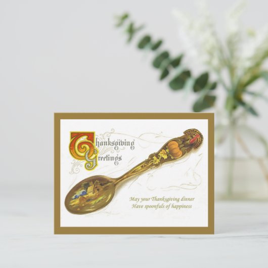 Het vintage Briefkaart van de Thanksgiving (Staand voorkant)