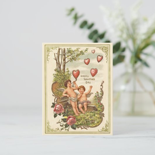 Het vintage Briefkaart van de Valentijnsdag (Staand voorkant)