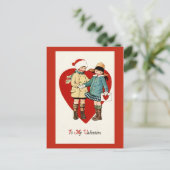 Het vintage Briefkaart van de Valentijnsdag van (Staand voorkant)