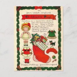 Het vintage Briefkaart van Doll van het Document