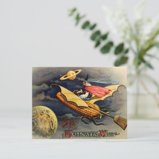 Het vintage Briefkaart van Halloween (Staand voorkant)