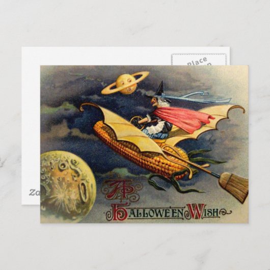 Het vintage Briefkaart van Halloween (Voorkant / Achterkant)