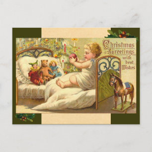 Het vintage Briefkaart van het Baby van Kerstmis