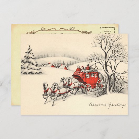 Het vintage Briefkaart van het Platteland (Voorkant / Achterkant)