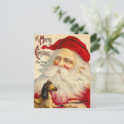 Het vintage Briefkaart van Kerstman (Staand voorkant)