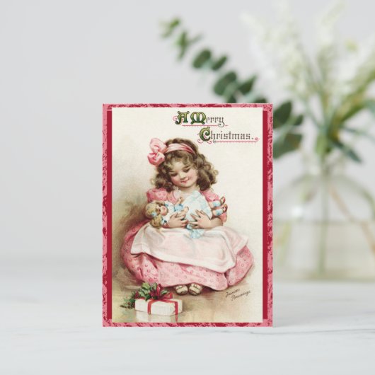 Het vintage briefkaart van Kerstmis (Staand voorkant)