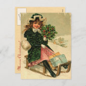 Het vintage Briefkaart van Kerstmis (Voorkant / Achterkant)