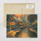 Het vintage briefkaart van Kerstmis (Voorkant / Achterkant)