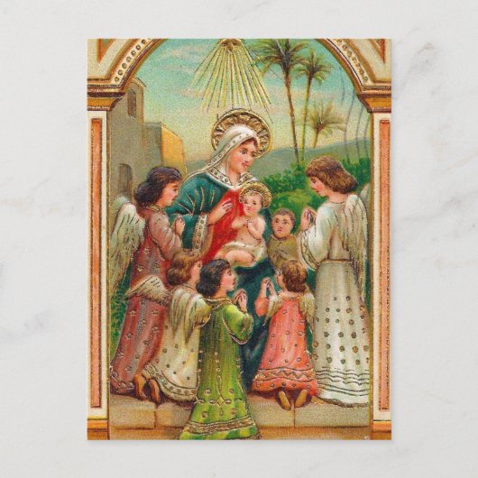 Het vintage briefkaart van Mary Baby Angels (Voorkant)