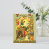 Het vintage Briefkaart van Thanksgiving day (Staand voorkant)