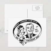 Het Vintage Briefkaart van vaderdag (Voorkant / Achterkant)