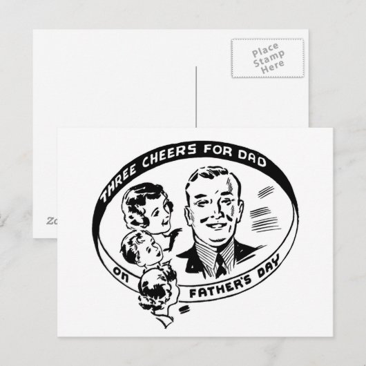 Het Vintage Briefkaart van vaderdag (Voorkant / Achterkant)