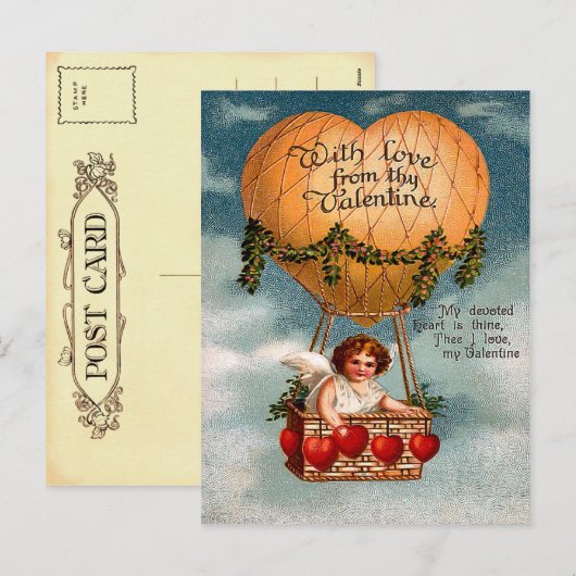 Het vintage Briefkaart van Valentijn (Voorkant / Achterkant)