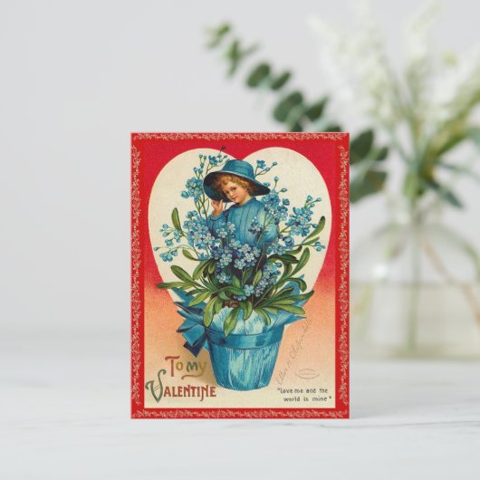 Het vintage Briefkaart van Valentijn (Staand voorkant)