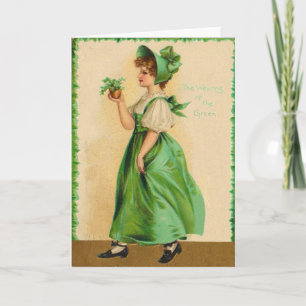 Het vintage Dragen van de Groene St Patrick Kaart