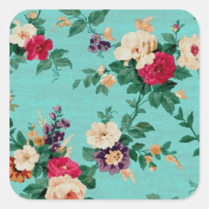 Het vintage Elegante Rozerode Behang van Rozen Vierkante Sticker