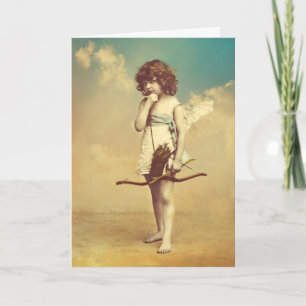 Het Vintage Fotografische Afbeelding van de Cupido Feestdagen Kaart