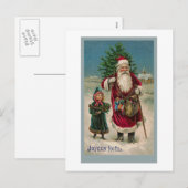 Het vintage Franse Wenskaart van de Kerstman Feestdagenkaart (Voorkant / Achterkant)