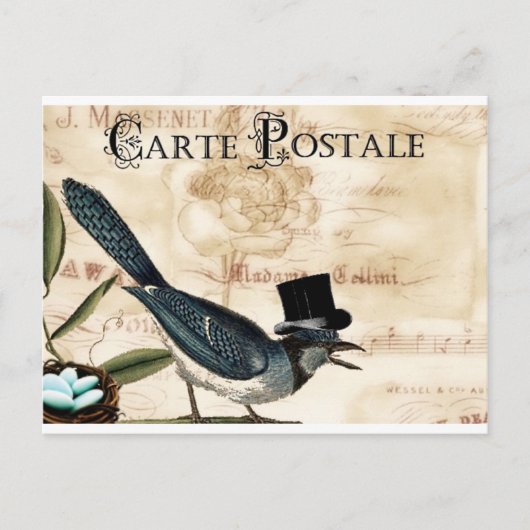 Het vintage Franse Zwarte Hoogste Briefkaart van (Voorkant)