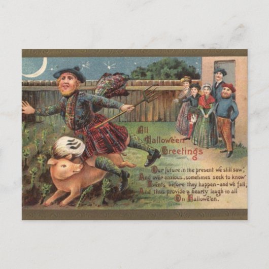 Het Vintage Halloween Briefkaart van KRW (Voorkant)