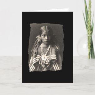 Het vintage Inheemse Amerikaanse meisje van Kaart