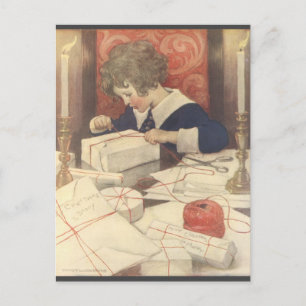 Het vintage Kind van de Kerstavond, Jessie Willcox Feestdagenkaart