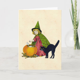 Het vintage Kind van Halloween Kaart