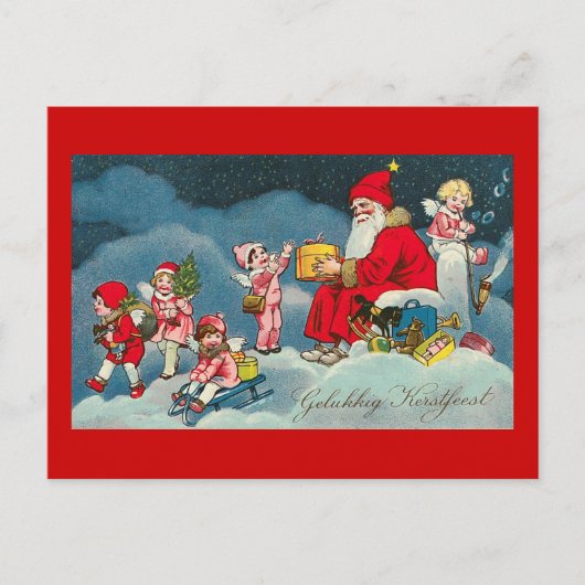 Het Vintage Nederlandse Briefkaart van "Gelukkig (Voorkant)