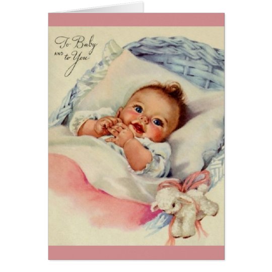 Het vintage Nieuwe Wenskaart van het Baby