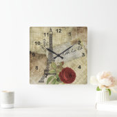 Het vintage Ontwerp van Parijs Vierkante Klok (Huis)