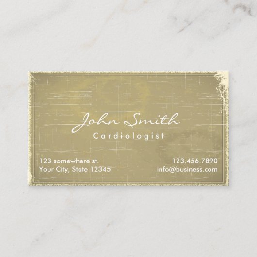 Het vintage Oude Visitekaartje van de Cardioloog (Voorkant)