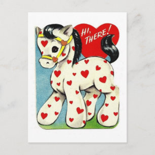 Het vintage Pony van Valentijn Feestdagenkaart