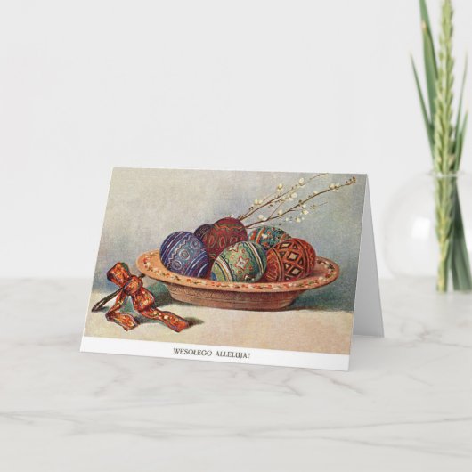 Het vintage Poolse Wenskaart van Pasen Feestdagen Kaart (Voorkant)