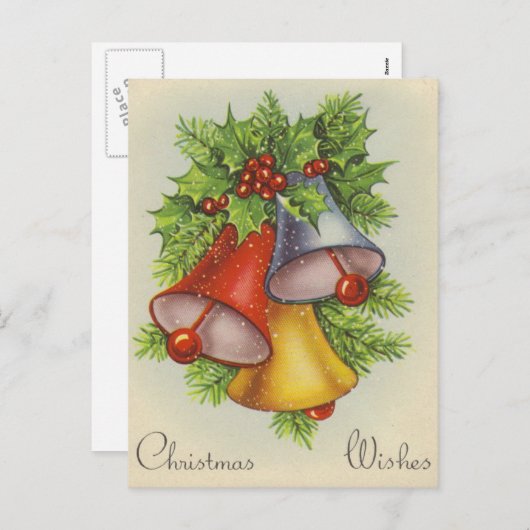 Het vintage Retro Briefkaart van Kerstmis (Voorkant / Achterkant)