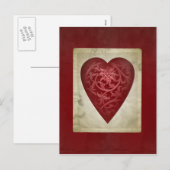 Het vintage Rode Briefkaart van het Hart van (Voorkant / Achterkant)