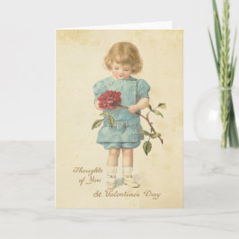 Het vintage Rood van de Valentijnsdag nam Leuk Feestdagen Kaart