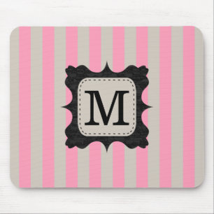 Het vintage Roze Monogram van de Douane van het Muismat