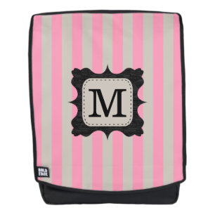 Het vintage Roze Monogram van de Douane van het Rugtassen